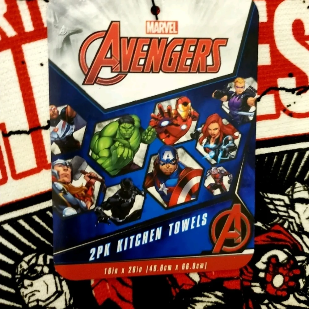 Marvel Avengers Earth's‎ Mightiest Heroes Kitchen Towels 2 Pack New